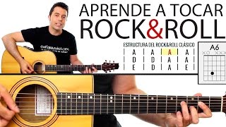 Aprende a tocar Rock amp Roll en guitarra paso a paso y muy fácil tutorial [upl. by Cchaddie]