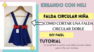 Como hacer Falda circular para niña  Cortar falda circular [upl. by Happ14]