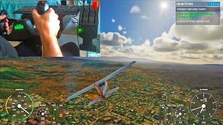 Flight Simulator 2020 Training TakeOff And Level Flight  Logitech G Saitek Pro Flight Yoke System [upl. by Deroo]