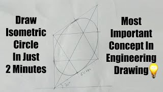 How to make a Isometric Circle  Engineering Drawing  Isometric Projections [upl. by Navetse]