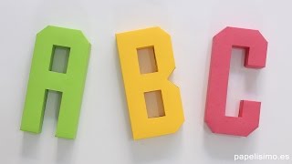 Cómo hacer letras 3D de papel o cartulina Plantillas Abecedario AZ [upl. by Rock530]