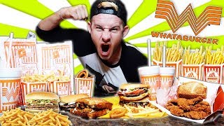 THE SUPERCHARGED WHATABURGER MENU CHALLENGE 12000 CALORIES [upl. by Marte]