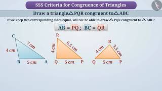 Side Side SIde Congruence Criterion of triangles SSS Criterion  Part13  English  Class 7 [upl. by Azilanna]