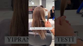 Saçın dik durduğu yerden yıpranmışlık testi yapılıyor🙏🏼 hair haircolor hairstyle haircare [upl. by Perseus384]