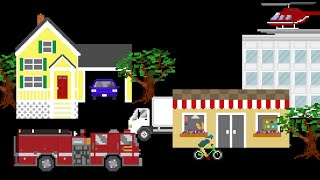 Vehicle Prepositions  Featuring Street Vehicles  City Vehicles  The Kids Picture Show [upl. by Adnirb]