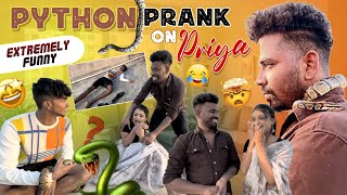 Python Snake Prank On Priya 🤣🤣🤣  Crazy fun  team rishistylishofficial [upl. by Celeste]