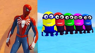 GTA 5 Epic Ragdolls RED SPIDERMAN VS RED MINION VS GREEN MINION Euphoria Physics amp Funny Fails [upl. by Fasta]