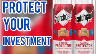 HOW TO APPLY SCOTCHGAURD FABRIC amp UPHOLSTERY PROTECTOR FURNITURE PROTECTOR NEW FURNITURE [upl. by Garber929]