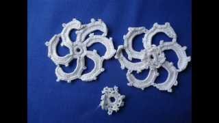 Irish Crochet Lace Frilly Center for flower [upl. by Formica]