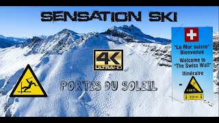 MUR SUISSE EN SKI pente 90 PORTES DU SOLEIL CHATELAVORIAZ gopro hero 7 black [upl. by Schoenfelder]