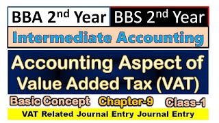 Intermediate Accounting Chapter9  Value Added TaxVAT  Basic Concept Class1BBABBS 2nd [upl. by Assil]