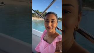 Erica Fernandes Enjoys Boat Ride In Mauritius shorts [upl. by Laeynad925]