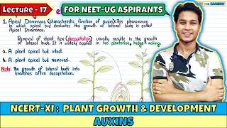 Plant Growth and Development Lec 17 Auxins Class 11 NEET Harishu [upl. by Aymer]