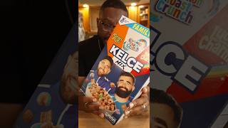 Kelce Mix Cereal SURPRISED SNACK DADDY 👀 foodreview nfl funny shorts [upl. by Millar]