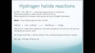 Properties and reactions of Group 7 elements and compounds inorganic [upl. by Nnylg]