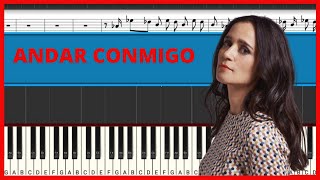 Julieta Venegas  Andar Conmigo  Piano Tutorial  Midi [upl. by Akima]