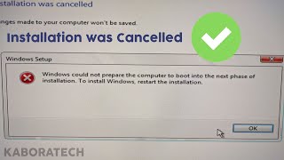 Windows installation was cancelled  Fix [upl. by Annawad]