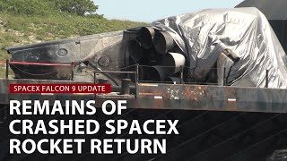 SpaceX’s crashed Falcon 9 rocket returns to Port Canaveral [upl. by Edlitam509]