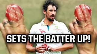 Mitchell Starc takes Tom Lathams wicket with a fun sequence a breakdown [upl. by Aicirpac43]