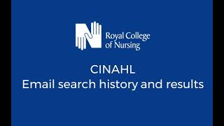 CINAHL database email a search history and results [upl. by Nakada]