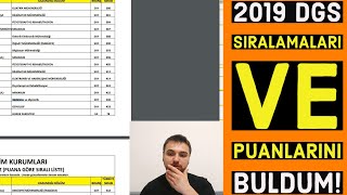 2019 DGS SIRALAMALARI VE PUANLARINI BULDUM Bölüm bölüm DGS sıralamaları ve puanları DGS [upl. by Thorin]