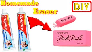 how to make Eraser  moulding type Eraser making and 💯  Working homemade Clay Eraser [upl. by Yadsnil]