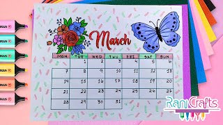 DIY  MARCH CALENDAR  Bullet journal decoration organization ideas [upl. by Sonitnatsnoc]