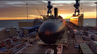 Massachusetts SSN 798 Launch [upl. by Eednar]