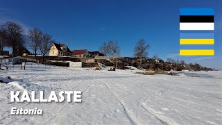 Kallaste Estonia Walking at the frozen Lake Peipus Peipsi 4K [upl. by Ardine710]