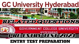 GC University Hyderabadpre entry Test preparation 2024 [upl. by Egoreg496]