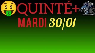 PRONOSTIC QUINTE DU JOUR MARDI 30 JANVIER 2024 PMU [upl. by Enirac]