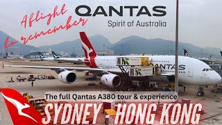 An Empty A380  Qantas Economy Class  Sydney  Hong Kong  Qantas Airbus A380  Trip Report [upl. by Anniahs]