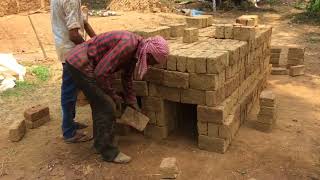 Firing Homemade Mud Bricks [upl. by Marilla922]