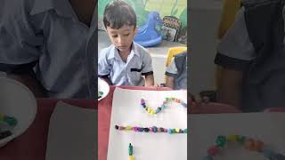 Fun Teaching Prewriting lines with Stones and Grains by Nursery Kids [upl. by Rubie]