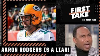 ‘Aaron Rodgers is a LIAR’  Stephen A reacts to the QB saying he was ‘immunized’  First Take [upl. by Retsila490]