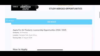 Air Products Learnership opportunity 20242025 [upl. by Tirzah]