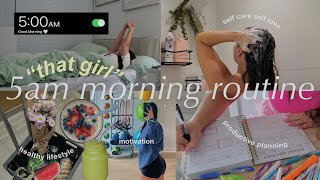 5AM morning routine 🌱 how to be THAT GIRL  motivation changing my life productive planning 2023 [upl. by Eded16]