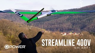 Streamline 400V RC Elektrosegler von DPower  4m Spannweite [upl. by Ednihek]