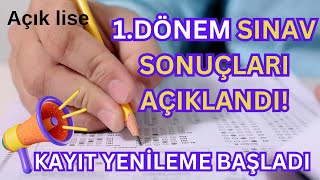 Açık Lise 1 Dönem Sınav Sonuçları Açıklandı Sonuçlara Nasıl Bakılır Kayıt Yenileme Başladı [upl. by Nart240]