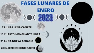 Las fases LUNARES del mes de ENERO 2023 y su MÁGICO uso [upl. by Peta156]