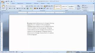 Changing indents in Microsoft Word 2007 Using the Ribbon [upl. by Muller666]