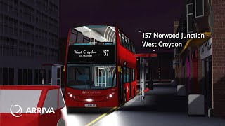 V13 Update Croydon Route 157  West Croydon Bus Station [upl. by Ettenel]