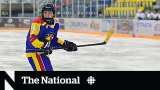 11yearold Nunavut hockey star makes debut at 2023 Arctic Winter Games [upl. by Batruk415]