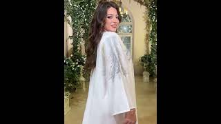 Eid Embroidered Hotfix Rhinestone Caftan Kaftan Dress [upl. by Eyla357]