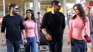 Nysa Devgan Cute Moments With Father Ajay Devgan At Airport [upl. by Aihcila]