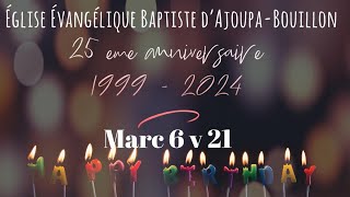 Pasteur Mathy EDJAM  « 25 ème anniversaire Église Évangélique dAjoupaBouillon » [upl. by Alpheus139]