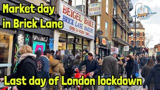 Brick Lane London Walking Tour London Reopens [upl. by Stern]