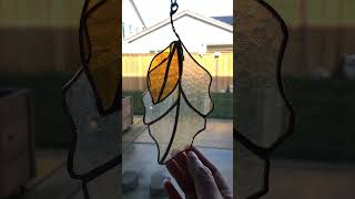 Fall Leaves Stained Glass ART by Monica stainedglassart [upl. by Hairem]