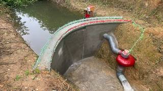 Construction of curved hydroelectric dam with Francis turbine [upl. by Akiem]