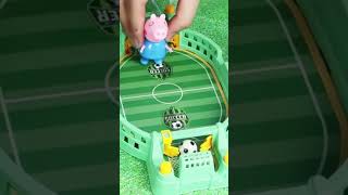 PEPPA PRACTICES PLAYING SOCCER WITH FAMILY TOYS LEARNING VIDEO peppapig peppasplayhouse peppa [upl. by Aneehsyt]